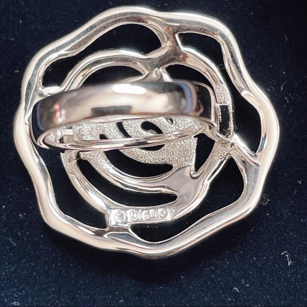 🥀Signed Disney Swarovski Belle Rose Necklace Ring - Picture 6 of 7
